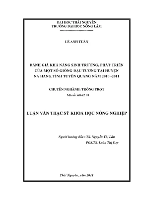 Đánh giá khả năng sinh trưởng của giống đậu tương tại Na