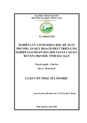 Nghiên cứu quy hoạch sử dụng đất lâm nghiệp 2015-2020