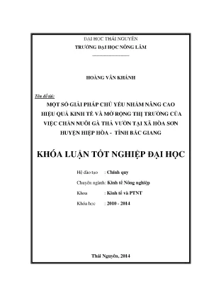 Giải pháp nâng cao hiệu quả kinh tế và mở rộng thị