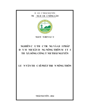 Giải pháp xây dựng nông thôn mới tại Sông Công, Thái Nguyên