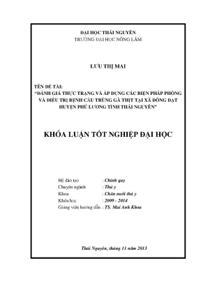 Đánh giá thực trạng và biện pháp phòng, điều trị bệnh
