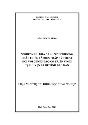Nghiên cứu giống đào triển vọng tại Ba Bể, Bắc Kạn: Khả