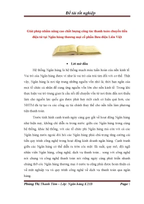 Nâng Cao Chất Lượng Thanh Toán Chuyển Tiền Điện Tử Tại