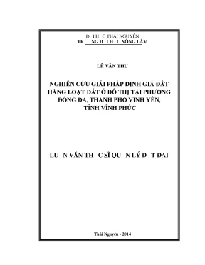 Giải Pháp Định Giá Đất Hàng Loạt Tại Phường Đống Đa,