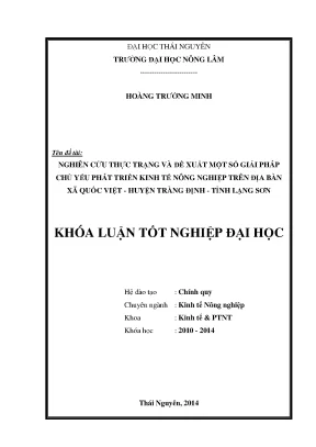 Giải Pháp Phát Triển Kinh Tế Nông Nghiệp Xã Quốc Việt,