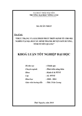 Thực Trạng Và Giải Pháp Phát Triển Kinh Tế Cho Hộ Nghèo