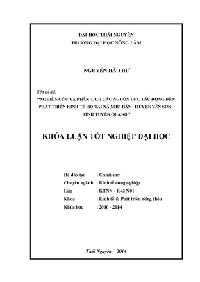 Nghiên cứu và phân tích nguồn lực phát triển kinh tế hộ