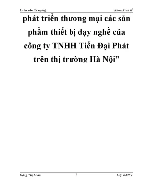 Luận Văn Tốt Nghiệp: Sản Phẩm Thiết Bị Dạy Nghề Của Công