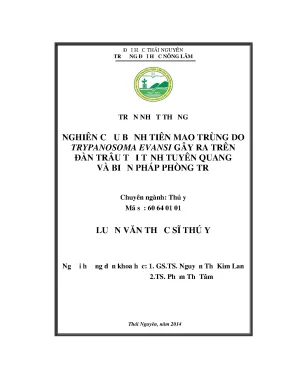 Nghiên cứu bệnh trypanosoma evansi trên trâu tại Tuyên