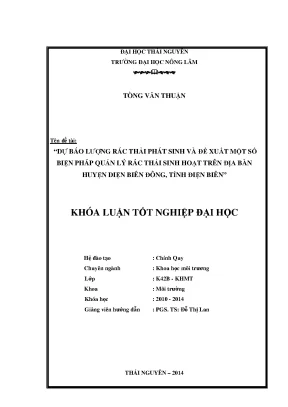 Dự báo lượng rác thải và biện pháp quản lý hiệu quả tại