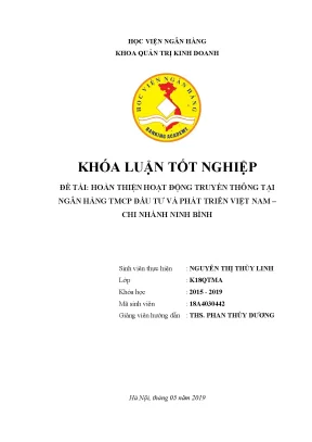 Nghiên cứu hoạt động truyền thông tại ngân hàng TMCP Đầu