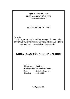 Ứng dụng GIS trong quản lý cơ sở dữ liệu địa chính tại
