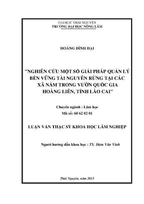 Giải pháp quản lý bền vững tài nguyên rừng tại vườn quốc