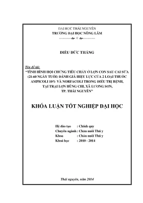 Nghiên cứu hội chứng tiêu chảy ở lợn con sau cai sữa