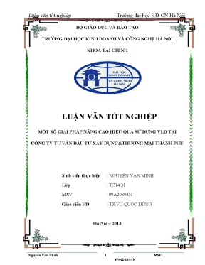 Giải Pháp Nâng Cao Hiệu Quả Sử Dụng VLD Tại Công Ty Tư