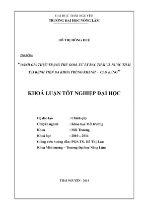 Đánh Giá Thực Trạng Thu Gom Và Xử Lý Rác Thải, Nước Thải