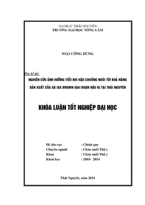 Nghiên cứu ảnh hưởng tiểu khí hậu chuồng nuôi đến sản