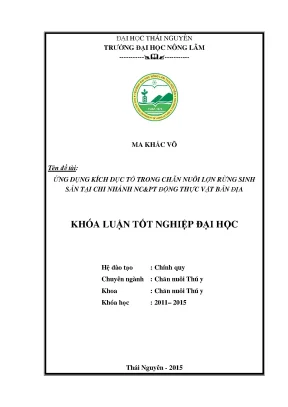 Ứng dụng kích dục tố trong chăn nuôi lợn rừng sinh sản