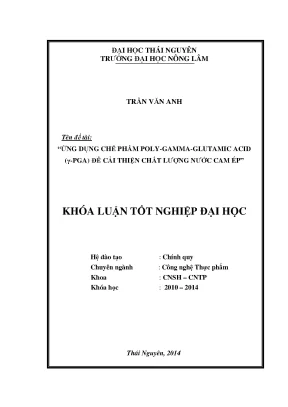 Ứng Dụng Poly Gamma Glutamic Acid (γ-PGA) Để Cải Thiện