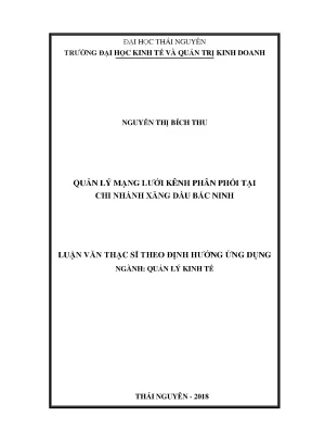 Luận Văn Thạc Sĩ: Quản Lý Mạng Lưới Kênh Phân Phối Tại