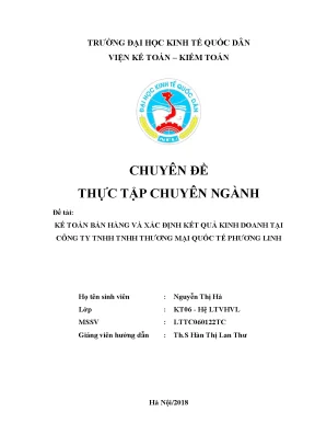 Luận Văn Tốt Nghiệp Kế Toán Bán Hàng Và Xác Định Kết Quả