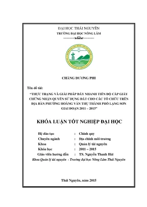 Thực Trạng Và Giải Pháp Đẩy Nhanh Cấp Giấy Chứng Nhận