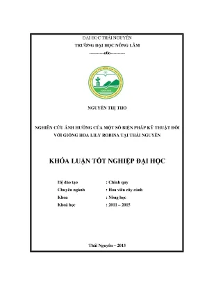 Nghiên cứu ảnh hưởng biện pháp kỹ thuật đến giống hoa 