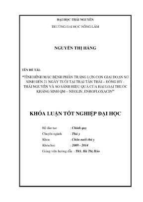 Nghiên cứu bệnh phân trắng ở lợn con và hiệu quả của