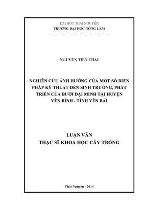 Nghiên cứu ảnh hưởng kỹ thuật đến sinh trưởng bưởi đại