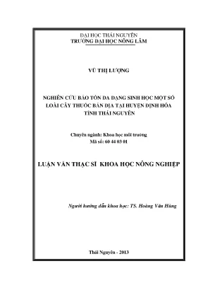 Nghiên cứu bảo tồn đa dạng sinh học cây thuốc bản địa