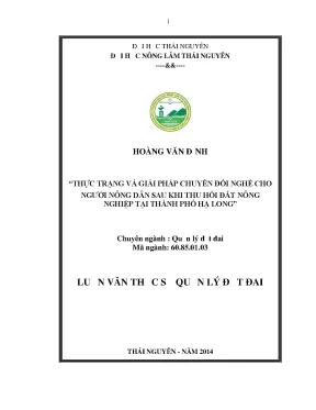 Thực Trạng Và Giải Pháp Chuyển Đổi Nghề Cho Nông Dân Sau