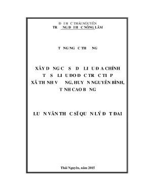 Xây dựng cơ sở dữ liệu địa chính tại xã Thịnh Vượng,