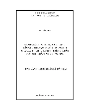 Đánh giá và giải pháp quản lý sử dụng đất tại huyện Hải 