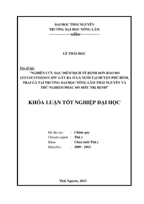 Nghiên cứu dịch tễ và phác đồ điều trị bệnh đơn bào do