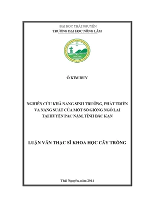 Nghiên cứu năng suất và khả năng sinh trưởng của giống