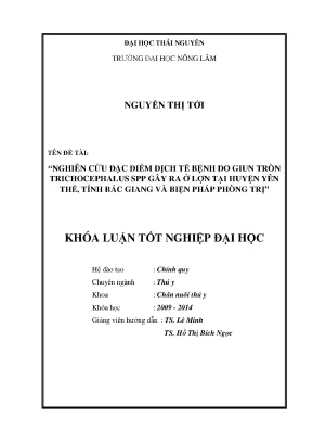 Nghiên cứu dịch tễ và biện pháp phòng trị bệnh do giun