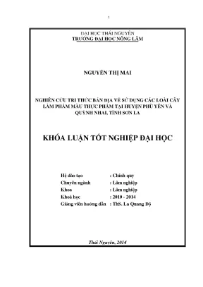 Nghiên Cứu Tri Thức Bản Địa Về Cây Làm Phẩm Màu Thực