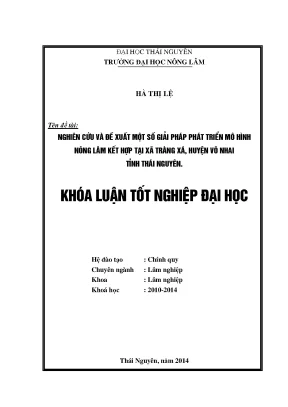 Giải pháp phát triển mô hình nông lâm kết hợp tại xã
