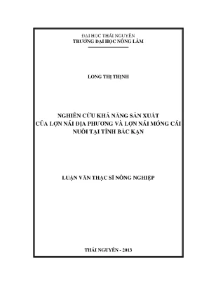 Nghiên cứu khả năng sản xuất của lợn nái địa phương và