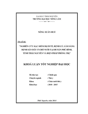Nghiên cứu dịch tễ và biện pháp phòng trị bệnh sán dây ở