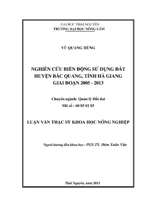 Biến động sử dụng đất huyện Bắc Quang, Hà Giang (2005-2013)