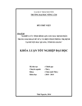 Nghiên cứu và biện pháp phòng trị bệnh phân trắng ở lợn