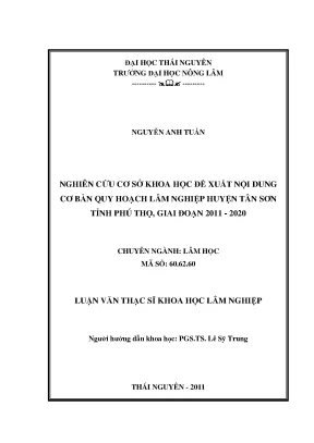 Nghiên cứu quy hoạch lâm nghiệp huyện Tân Sơn, Phú Thọ