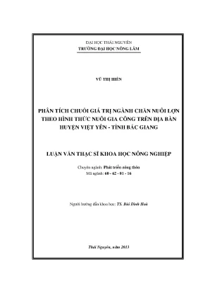 Phân Tích Chuỗi Giá Trị Ngành Chăn Nuôi Lợn Gia Công Tại