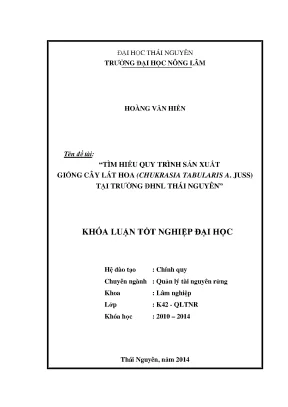 Quy trình sản xuất giống cây lát hoa Chukrasia tabularis
