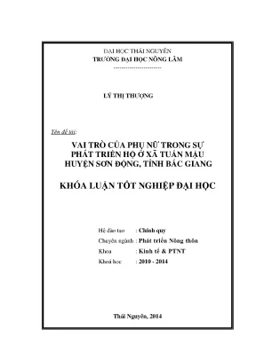 Vai trò của phụ nữ trong phát triển hộ gia đình tại xã