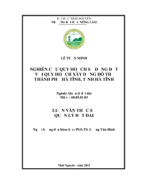 Luận Văn Thạc Sĩ: Quy Hoạch Sử Dụng Đất Và Xây Dựng Đô