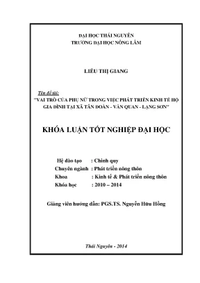 Vai trò của phụ nữ trong phát triển kinh tế hộ gia đình