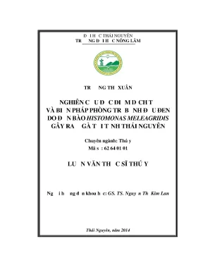 Nghiên cứu dịch tễ và biện pháp phòng trị bệnh đầu đen ở