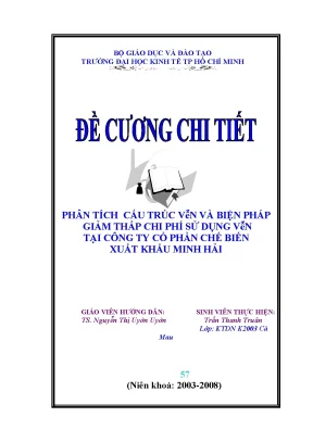 Cấu trúc vốn và giải pháp giảm chi phí sử dụng vốn tại